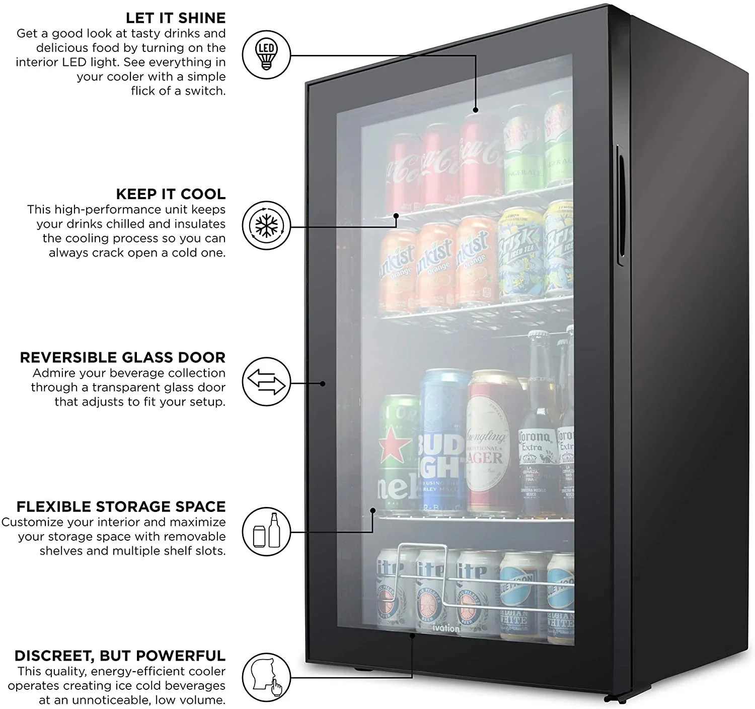 Ivation Freestanding Wine Cellar Mini Fridge, 101-Bottle, Stainless Steel - Image 11