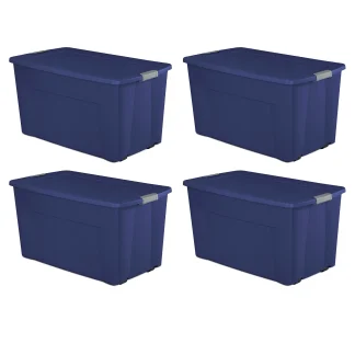 45 Gallon Wheeled Latch Tote, Stadium Blue, Case Of 4 - 36 5/8 Inch X 21 Inch X 19 1/2 Inch