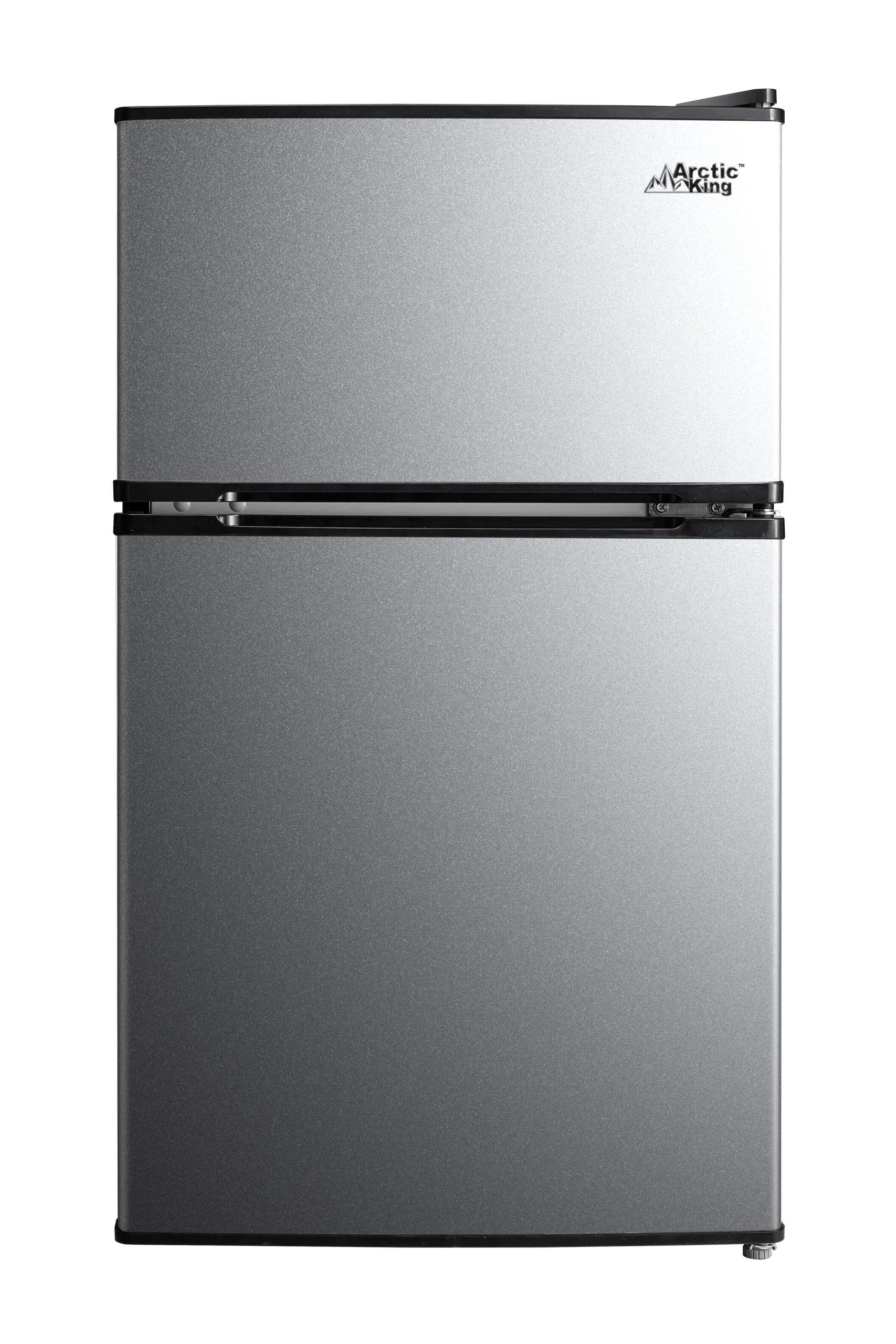 Arctic King Two-Door Mini Fridge With Freezer, 3.2 Cu. Ft., Stainless Steel