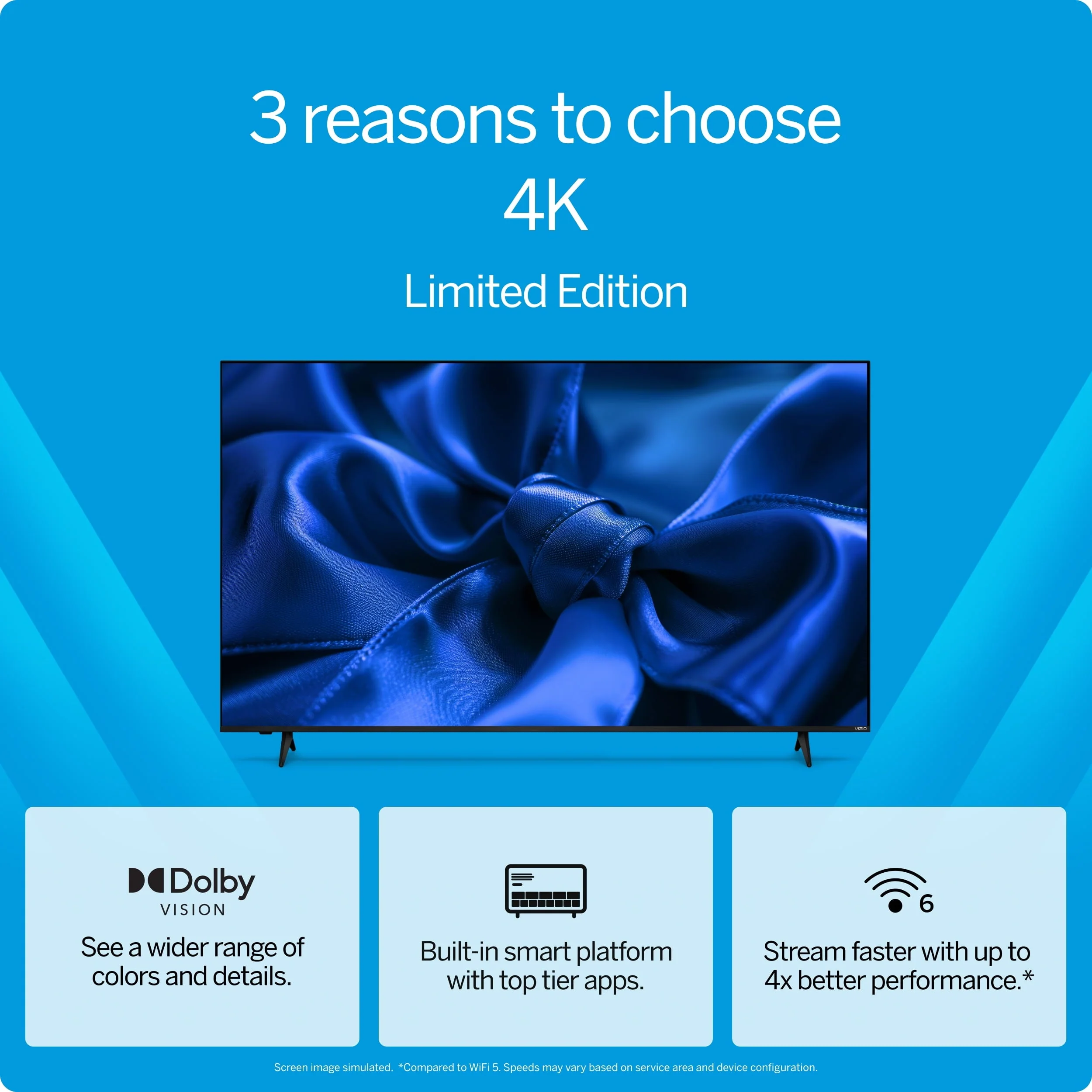 VIZIO 50′′ 4K LED HDR Smart TV with Dolby Vision, WiFi 6 & Built-in Apps – Model V4K50S-0809 - Image 4
