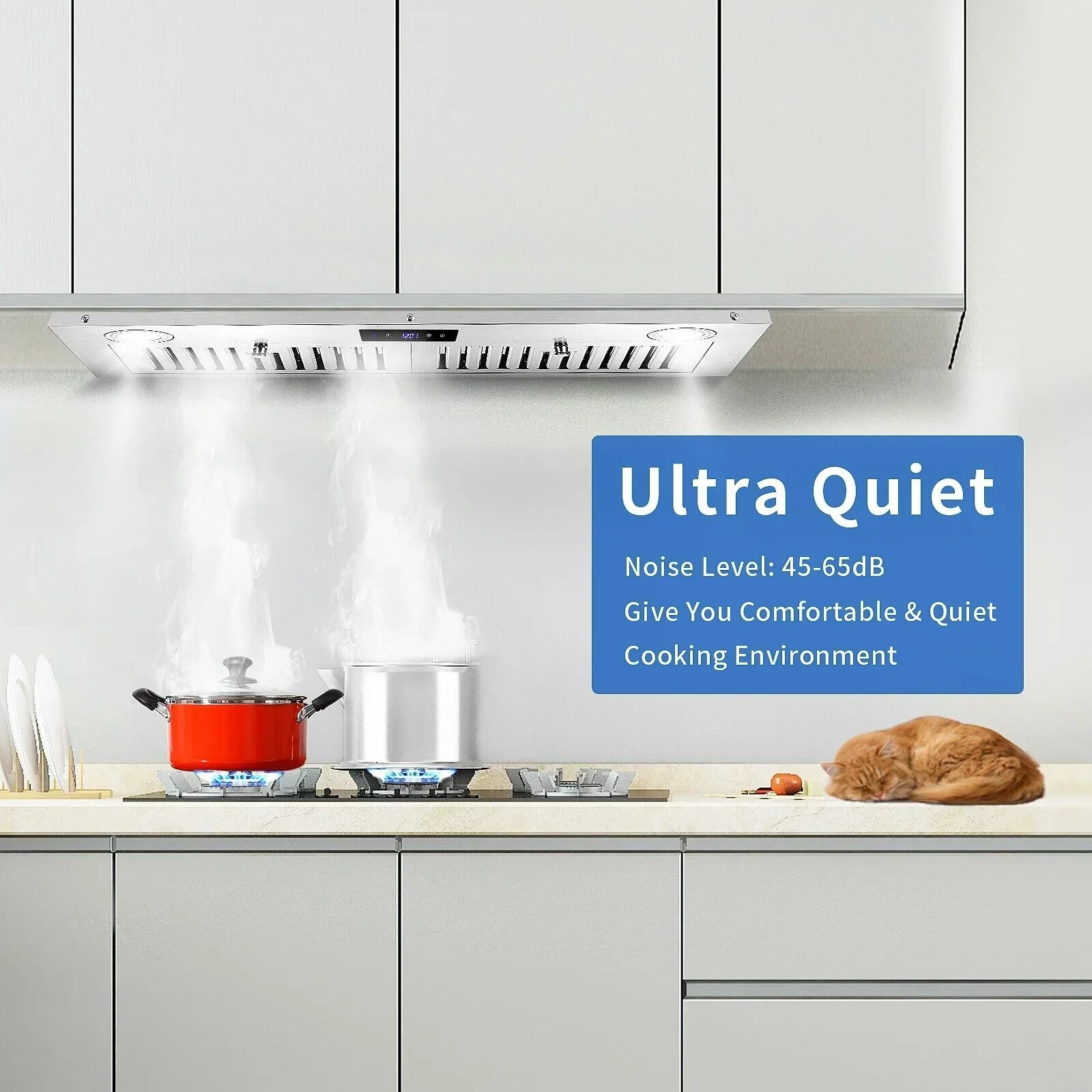 30 Inch Built-In Range Hood 800 CFM 3-Speed Touch Control - Image 4