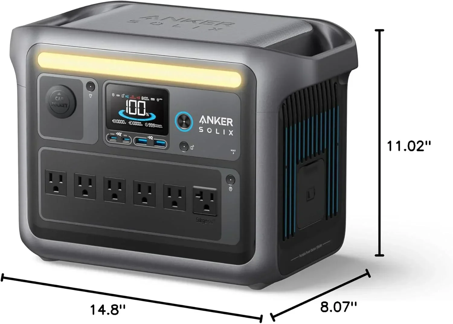 Portable Power Station 1800W (2400W Peak) Solar Generator 58 Minutes to Fully Charge - Image 4
