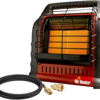 Mr. Heater Portable Big Buddy Propane Heater Bundle - 10-Ft Hose & Tank Adapter, 4 000 9 000 Or 18 000 BTU (3 Items)