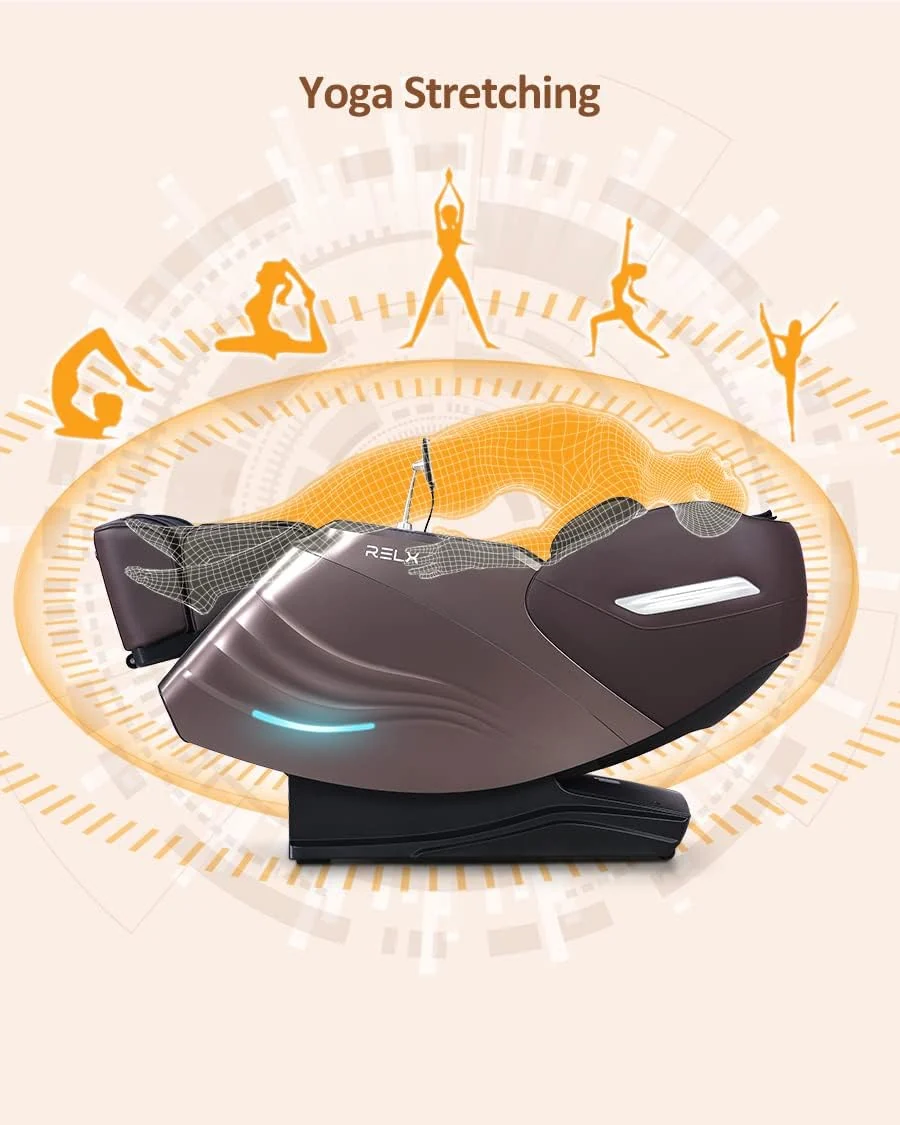 RELX Full Body Massage Chair, 20 Modes, 53-inch SL-Track, Brown - Image 8