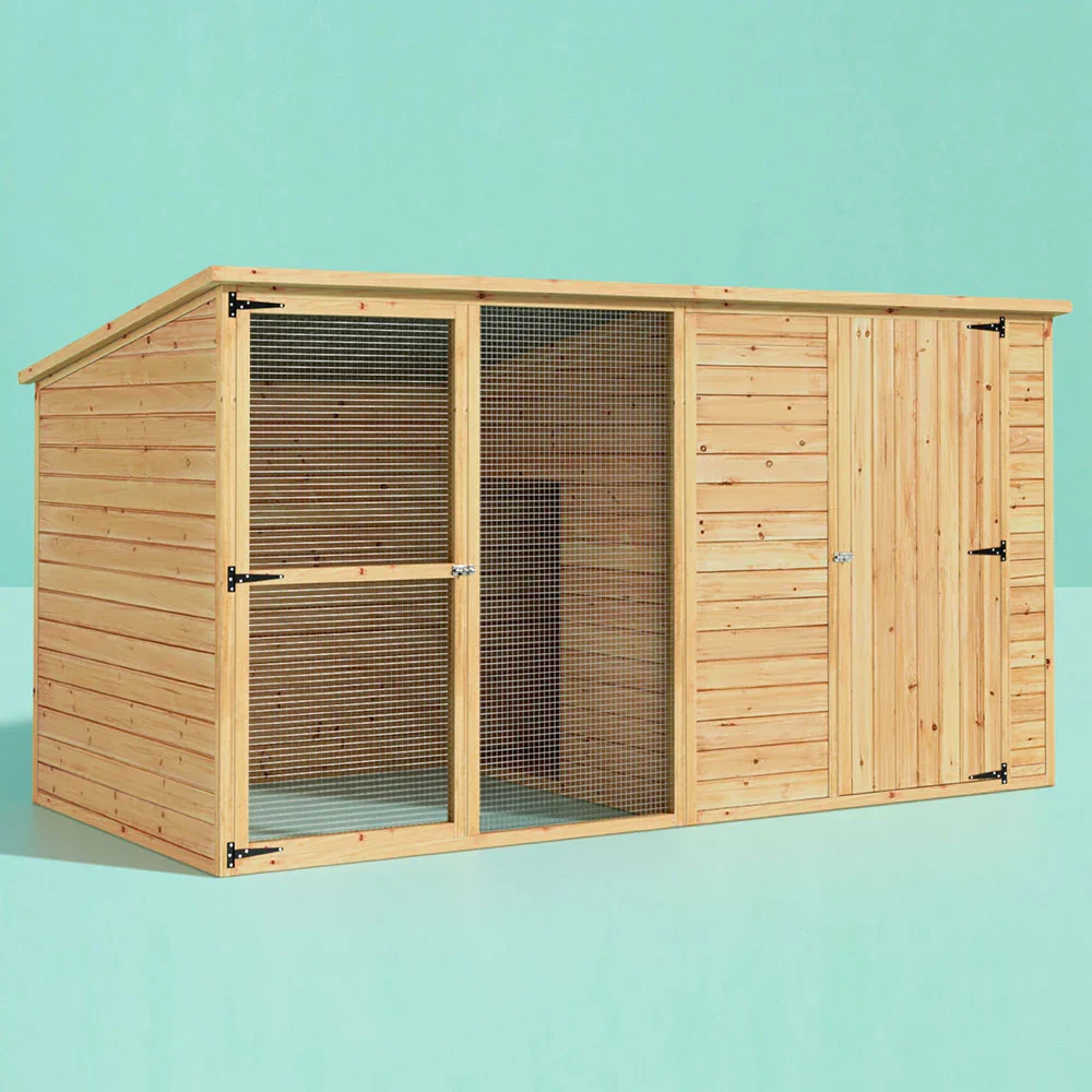 i.Pet Extra Large 2.28M Fir Wood Dog Kennel - Outdoor Pet Puppy Cabin Log - Image 7