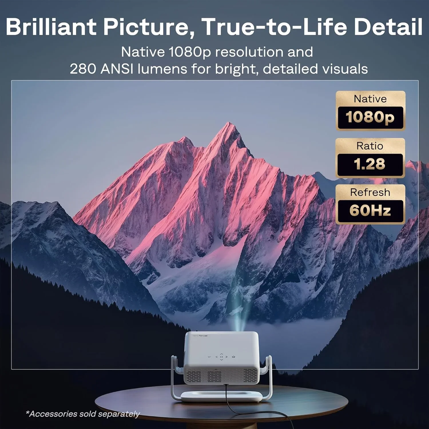 Aurzen Roku TV Smart Projector with Wifi and Bluetooth, Roku Streaming Experience Built-in - Image 8