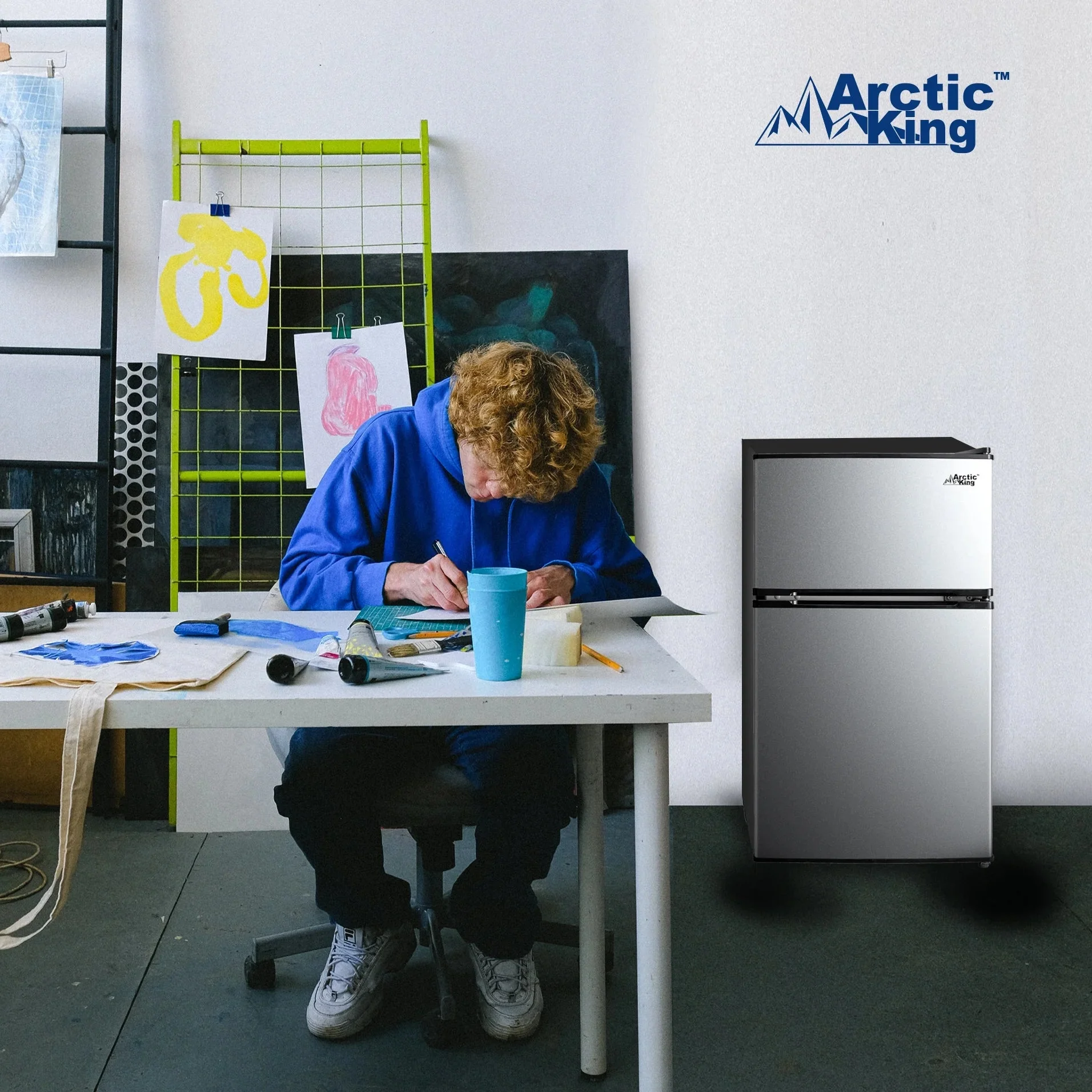 Arctic King Two-Door Mini Fridge With Freezer, 3.2 Cu ft, 18.5 in x 19.4 in x 33.3 in, Stainless Steel - E-Star - Image 17