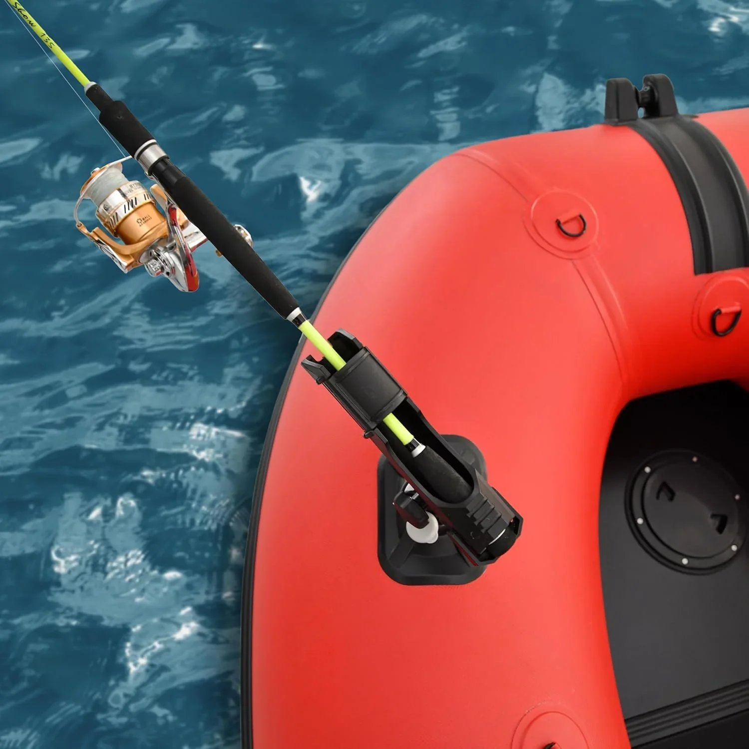 Inflatable Boat | Yacht Dinghy Tender Raft | Multi Person Fishing Boat | Aluminum Floor Oars | Fishing Rod Holders | Heavy-Duty PVC | 2024 Model | - Image 8
