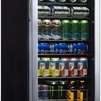 NewAir Beverage Refrigerator Cooler, 126 Cans, 3.4 Cubic Feet, Stainless Steel - AB-1200