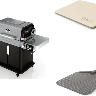 Ninja FlexFlame, Grill and Smoker, Electric and Propane Grill, Roaster, BBQ Grill, 5-in-1 Cooking System, 3 Burner, Digital Control, Outdoor Cooking, Griddle, Pizza Maker, Stainless Steel, PG301