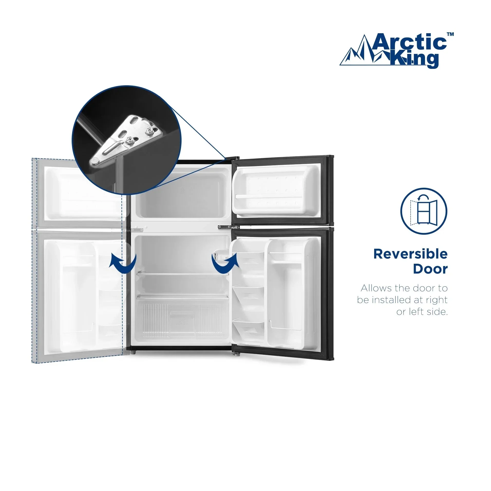 Arctic King Two-Door Mini Fridge With Freezer, 3.2 Cu. Ft., Stainless Steel - Image 25