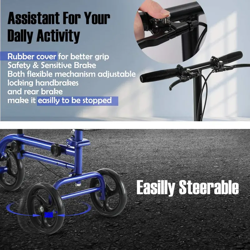 RINKMO Lightweight Steerable Knee Scooter With 8-Inch PVC Wheels - Image 5