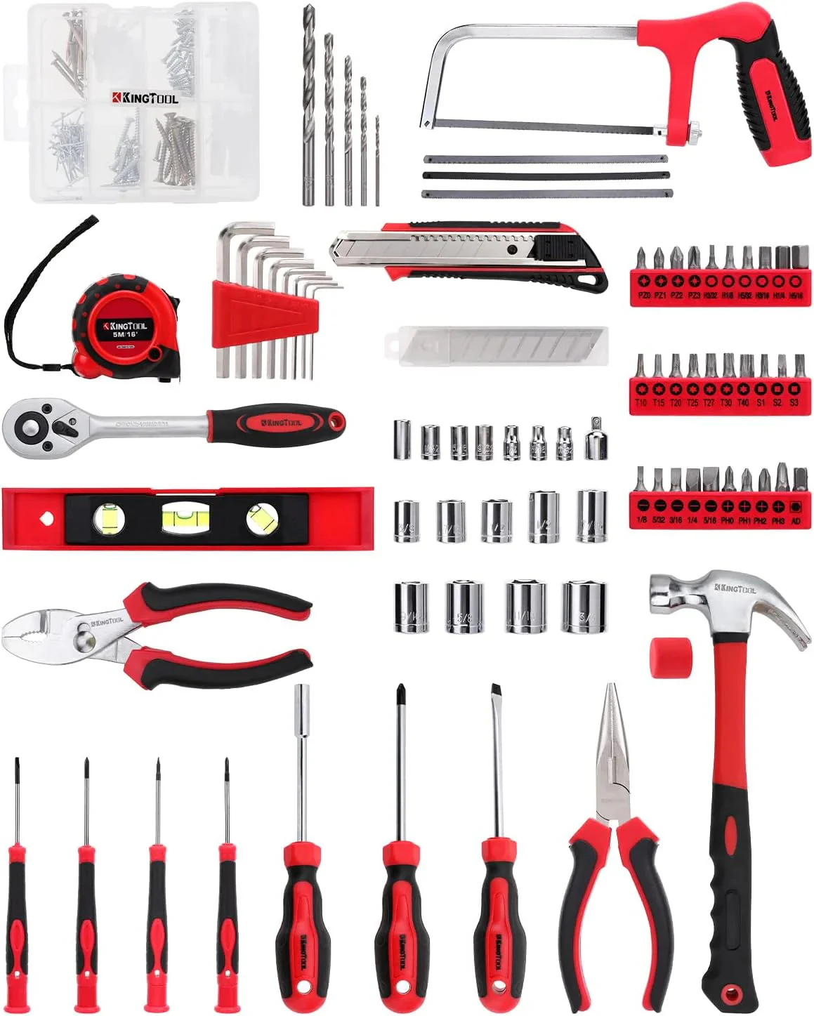 KINGTOOL Home Tool Set Kit - 286 PCS Home Auto Repair Tool Kit with Rolling Tool Box, Mechanic Tool Sets with 21V Max Cordless Power drill, Perfect for Homeowner, Diyer, Handyman - Image 7