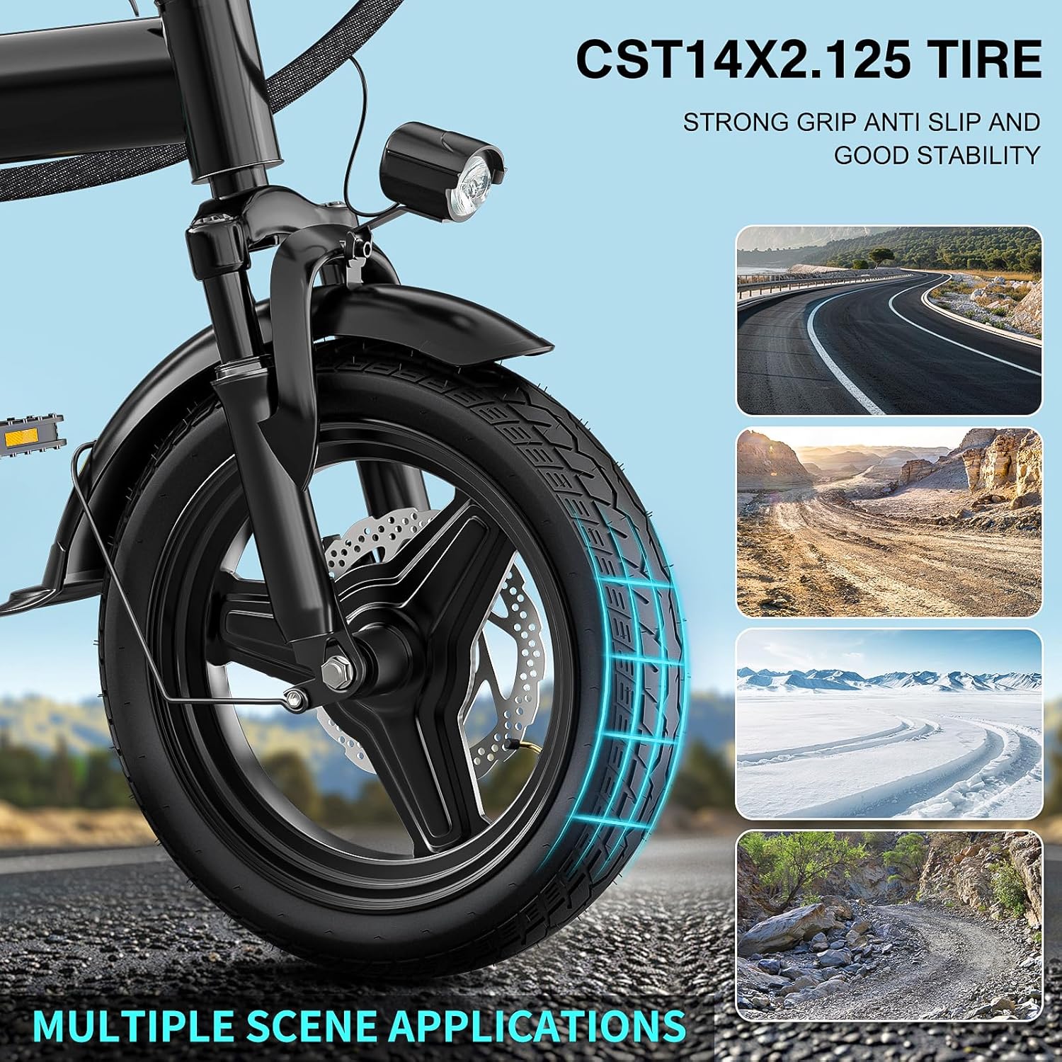Electric Bike for Adults Teens Folding E-Bike Commuter City Foldable ebike Motor 48V 24MPH - Image 5