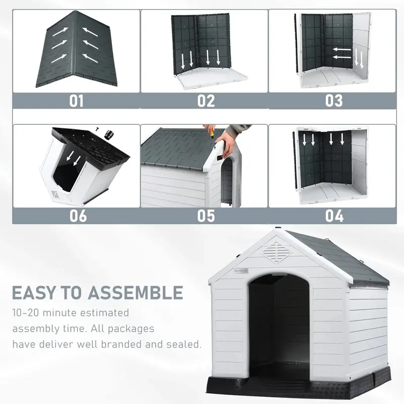 LEMBERI Weatherproof Plastic Dog House - Indoor/Outdoor Use - Image 4