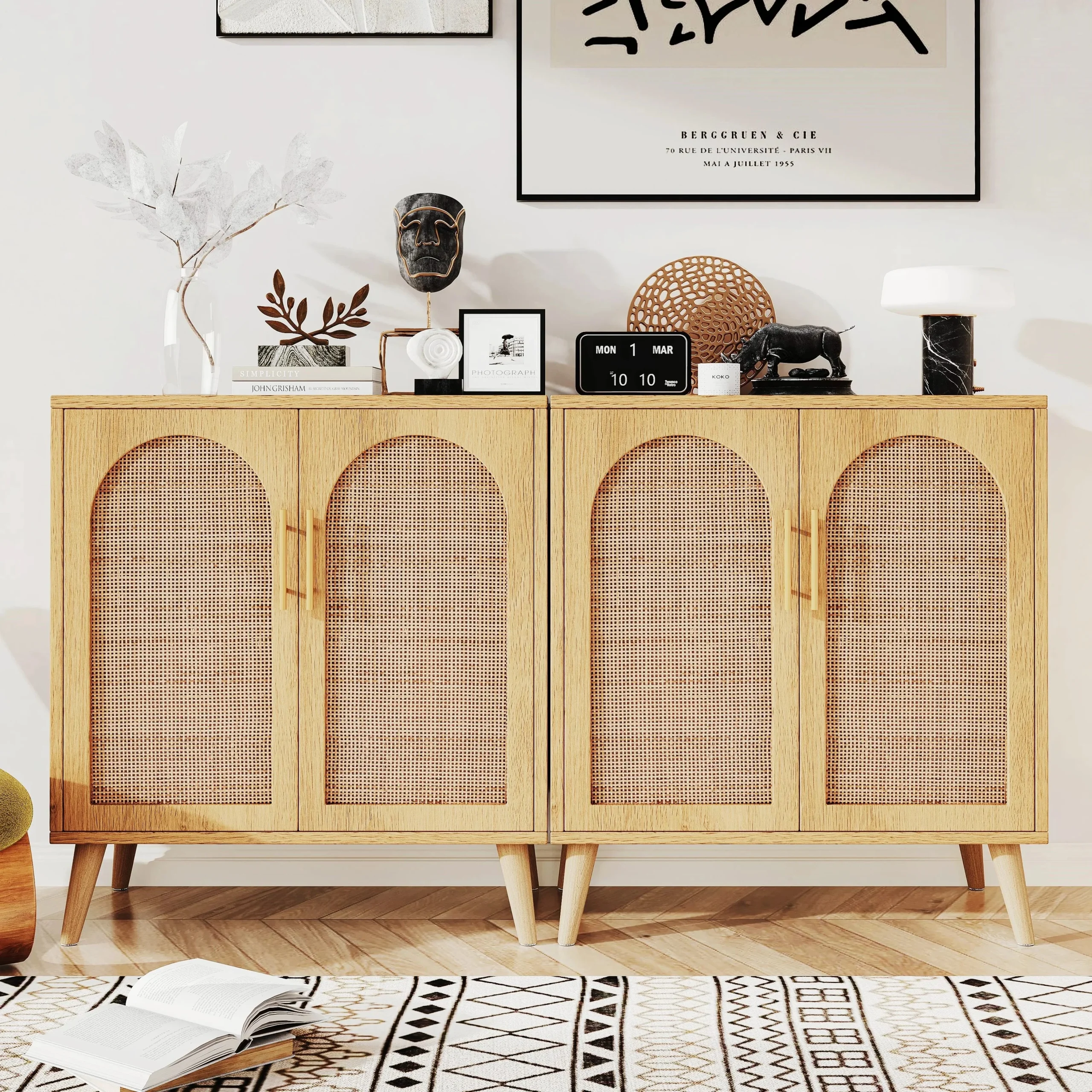 Rovaurx Set Of 2 Rattan Storage Cabinets With Doors - Image 5