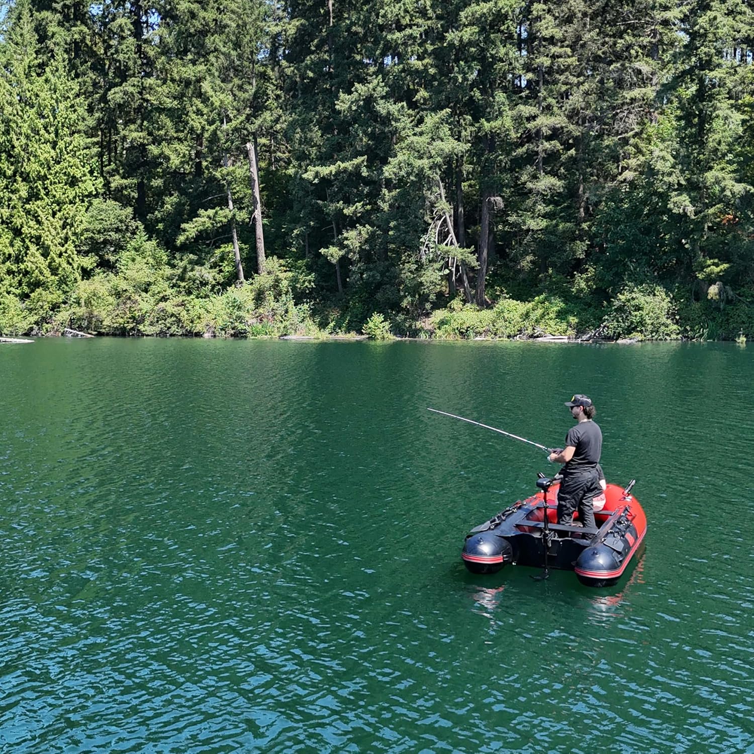 Inflatable Boat | Yacht Dinghy Tender Raft | Multi Person Fishing Boat | Aluminum Floor Oars | Fishing Rod Holders | Heavy-Duty PVC | 2024 Model | - Image 21