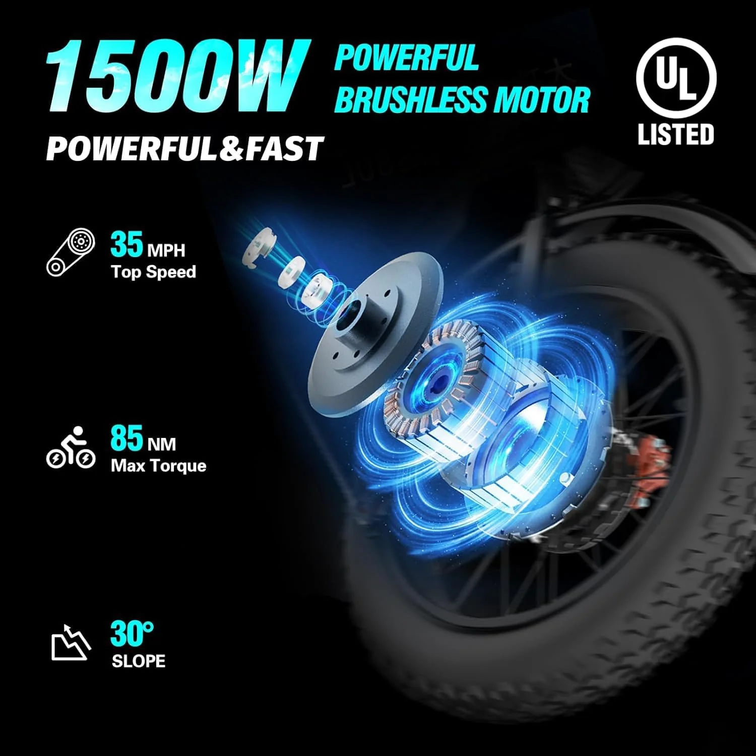 Electric Bike Q20, 2000W, 37Mph, 20" Fat Tires - Image 2