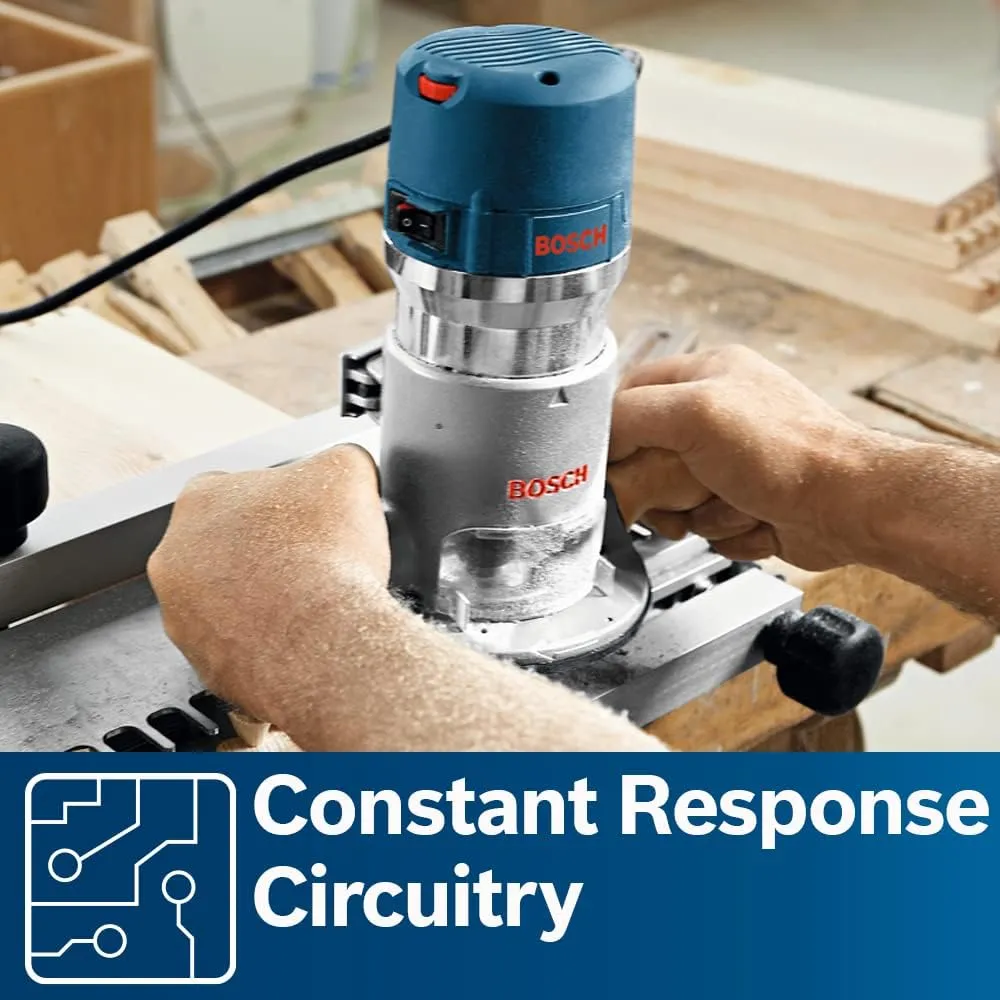 BOSCH 1617EVSPK Wood 12 Amp Router Tool Combo Kit - 2.25 Horsepower Plunge Router & Fixed Base with a Variable Speed - Image 20