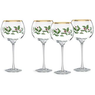 Lenox Holiday Wine Glass Set, 4-Piece, 16 oz