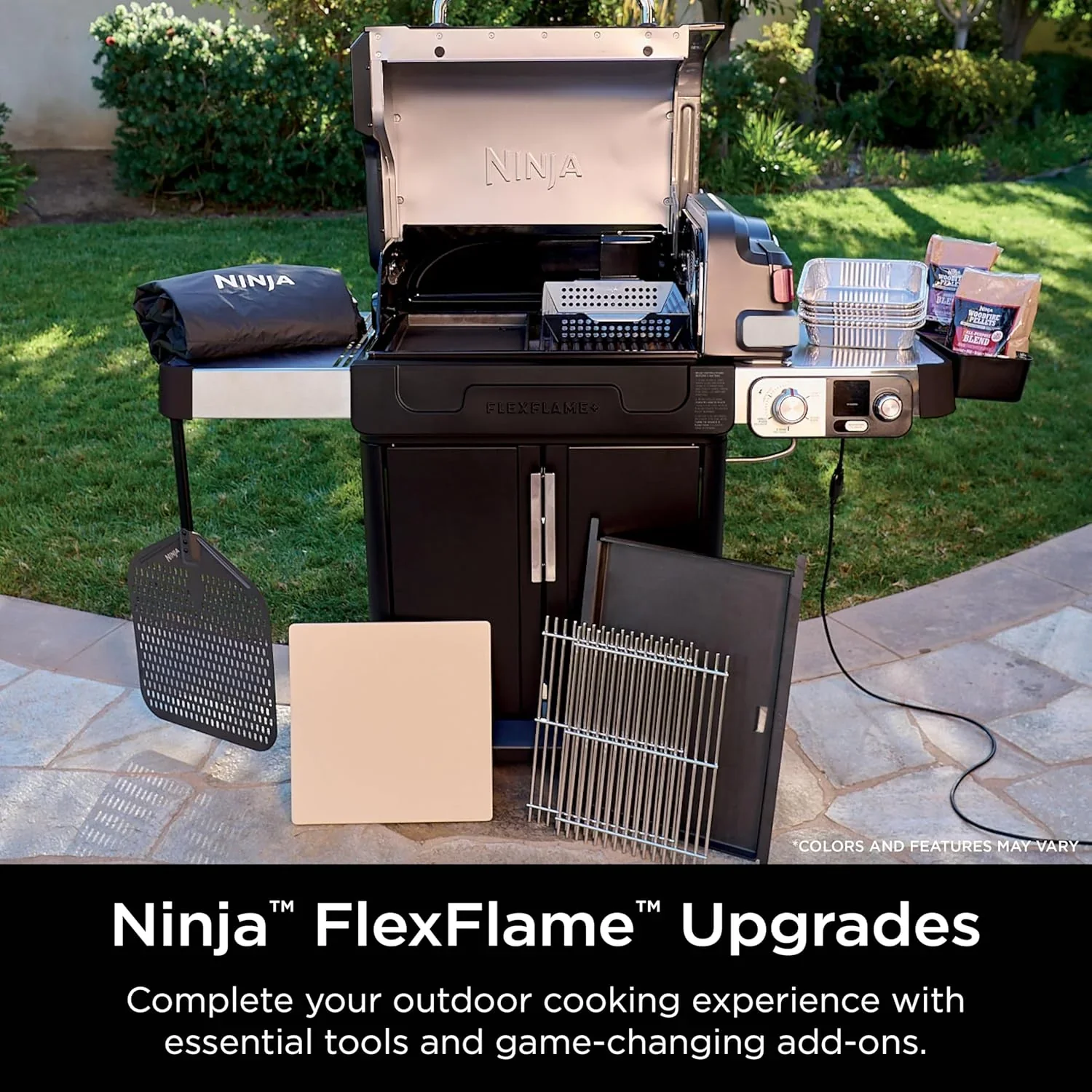 Ninja FlexFlame, Grill and Smoker, Electric and Propane Grill, Roaster, BBQ Grill, 5-in-1 Cooking System, 3 Burner, Digital Control, Outdoor Cooking, Griddle, Pizza Maker, Stainless Steel, PG301 - Image 34