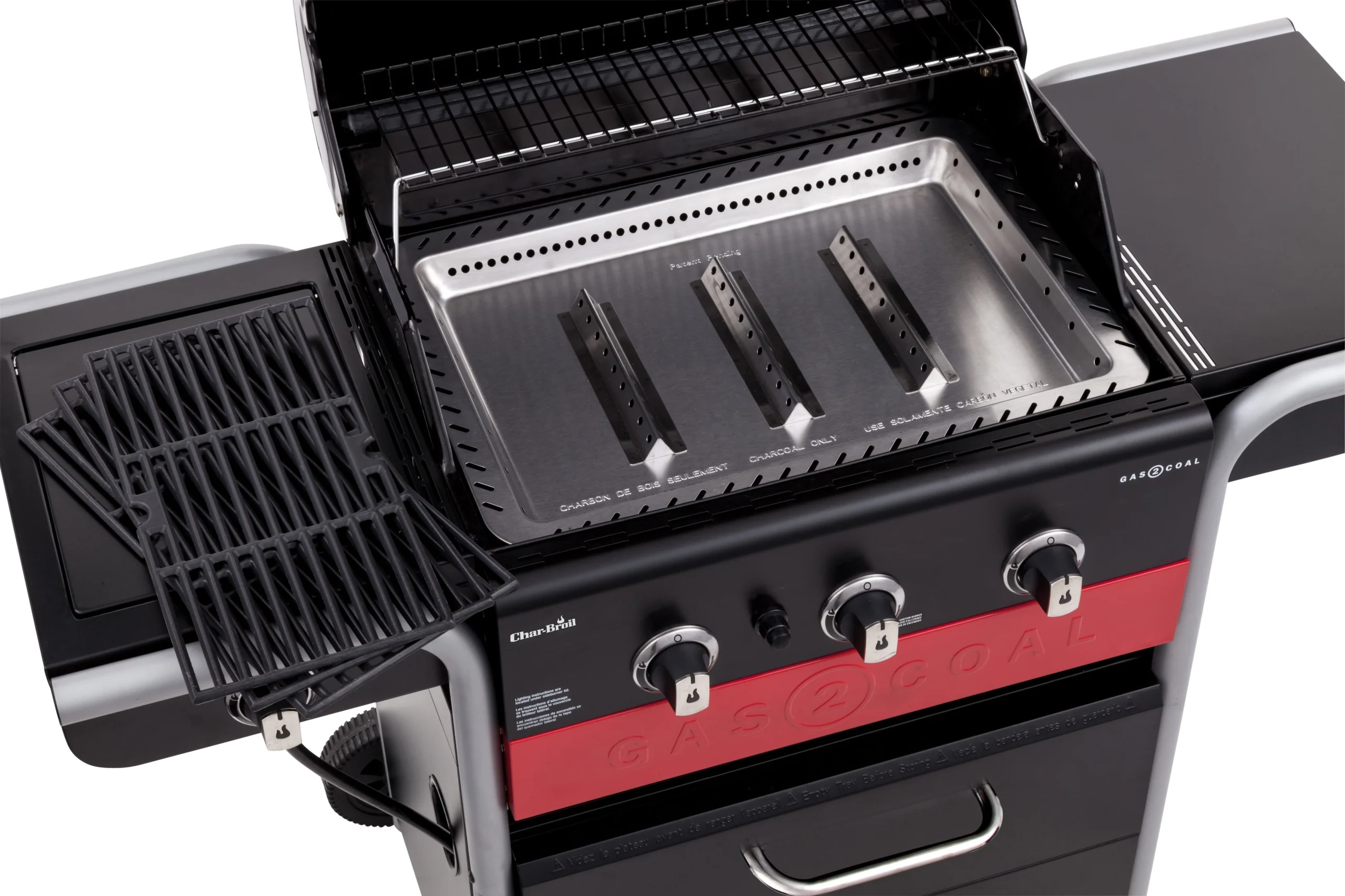 Gas2Coal 3-Burner LP Gas & Charcoal Outdoor Combination Grill - Image 5