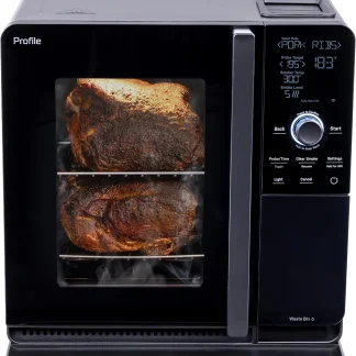 GE Profile Smart Indoor Pellet Smoker With Active Smoke Filtration, 5 Smoke Settings, WiFi Connected - Black