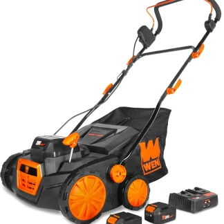 WEN DT1516 16-Inch 15-Amp 2-in-1 Electric Dethatcher and Scarifier with Collection Bag