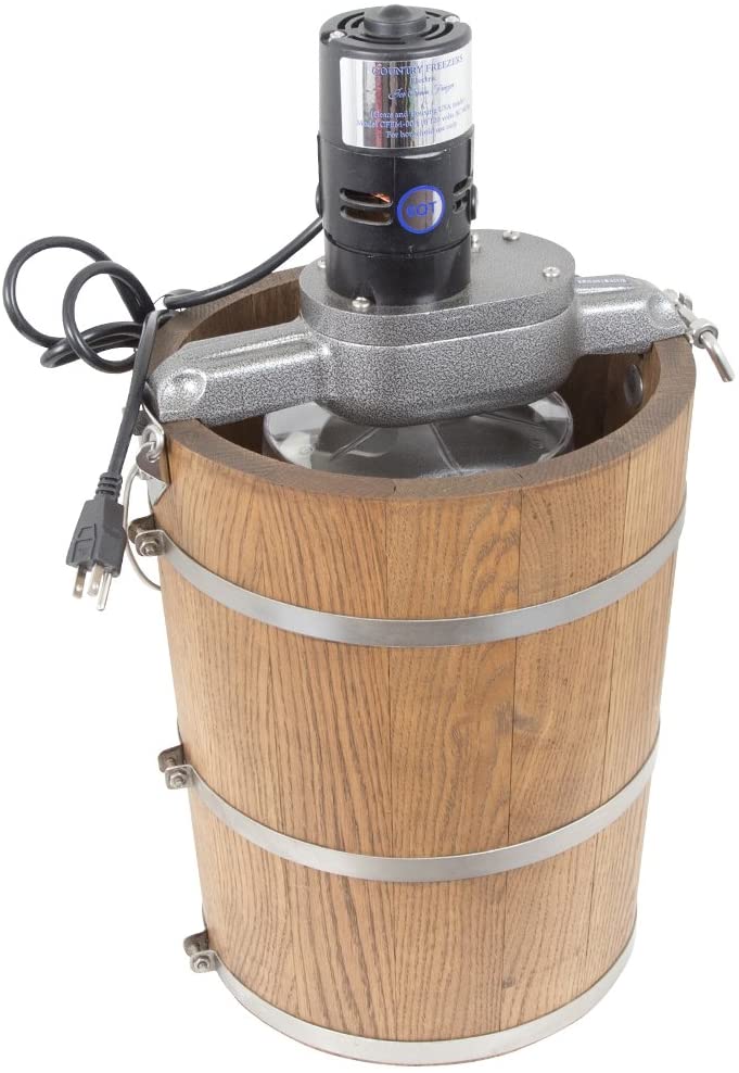 6-Quart White Oak Tub Ice Cream Maker With Electric Motor - Image 3