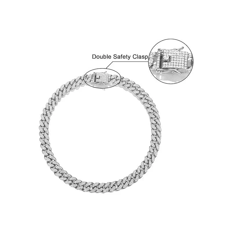 Full Diamond King Football Pendant Necklace With 20in Cuban Link Chain, 13mm Width - Image 5