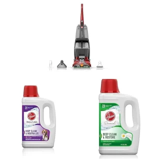 Hoover Power Scrub Deluxe Carpet Cleaner Machine With Two 64oz Solutions - FH50150V, AH30925, AH30924