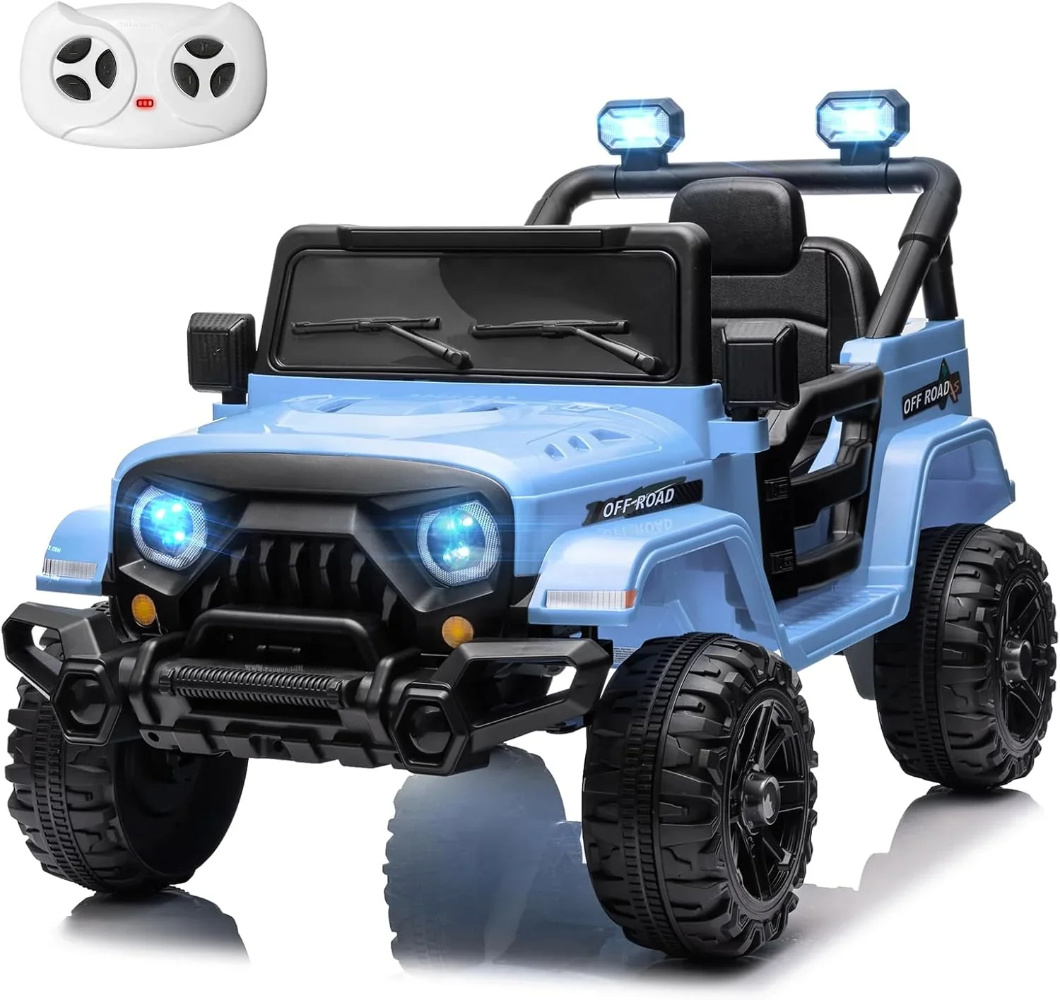 12V Kids Electric Ride on Truck Car Remote Control, Twin 35W Motors 3.5MPH Max Speed, Bluetooth USB Music Player, 4 Wheels Suspension LED Lights Safety Belt, Gift for Boy & Girl-Rosy - Image 5