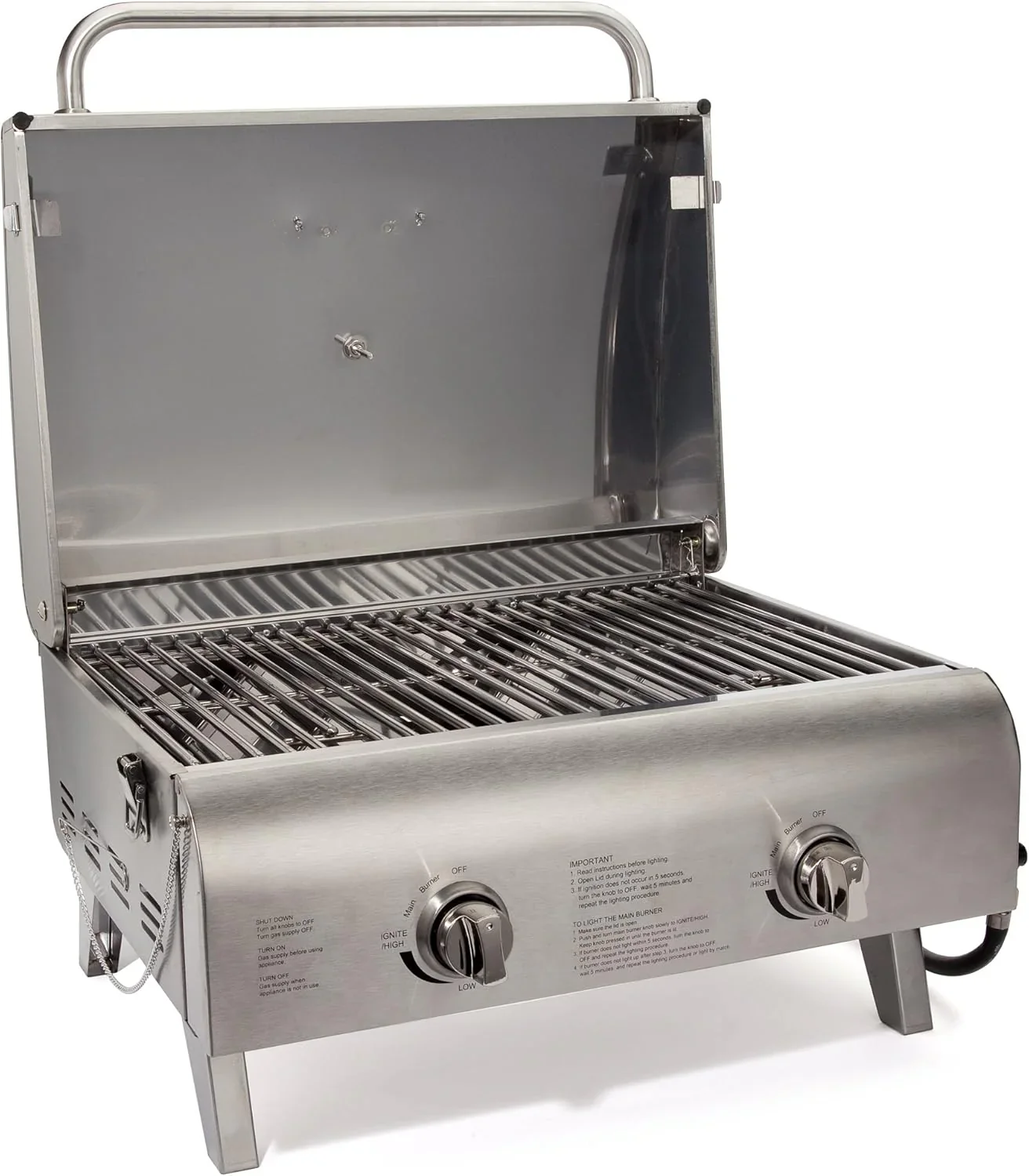 Cuisinart Chef's Style Tabletop Portable Propane Grill 20000 BTU 2-Burner Outdoor Gas Grill - Image 7