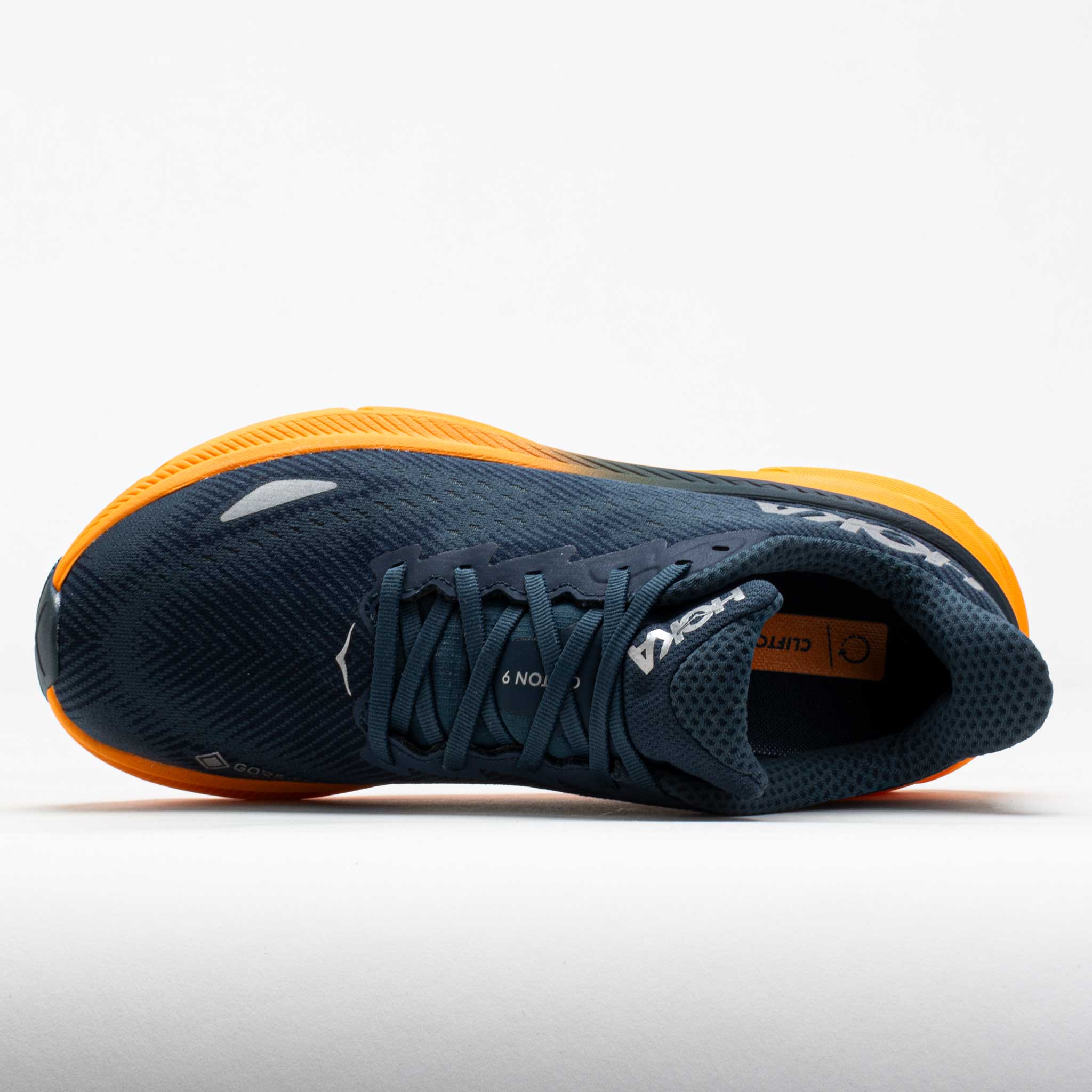 Clifton 9 GTX Men's Running Shoes Stormy Skies/Orange Zest - Image 3