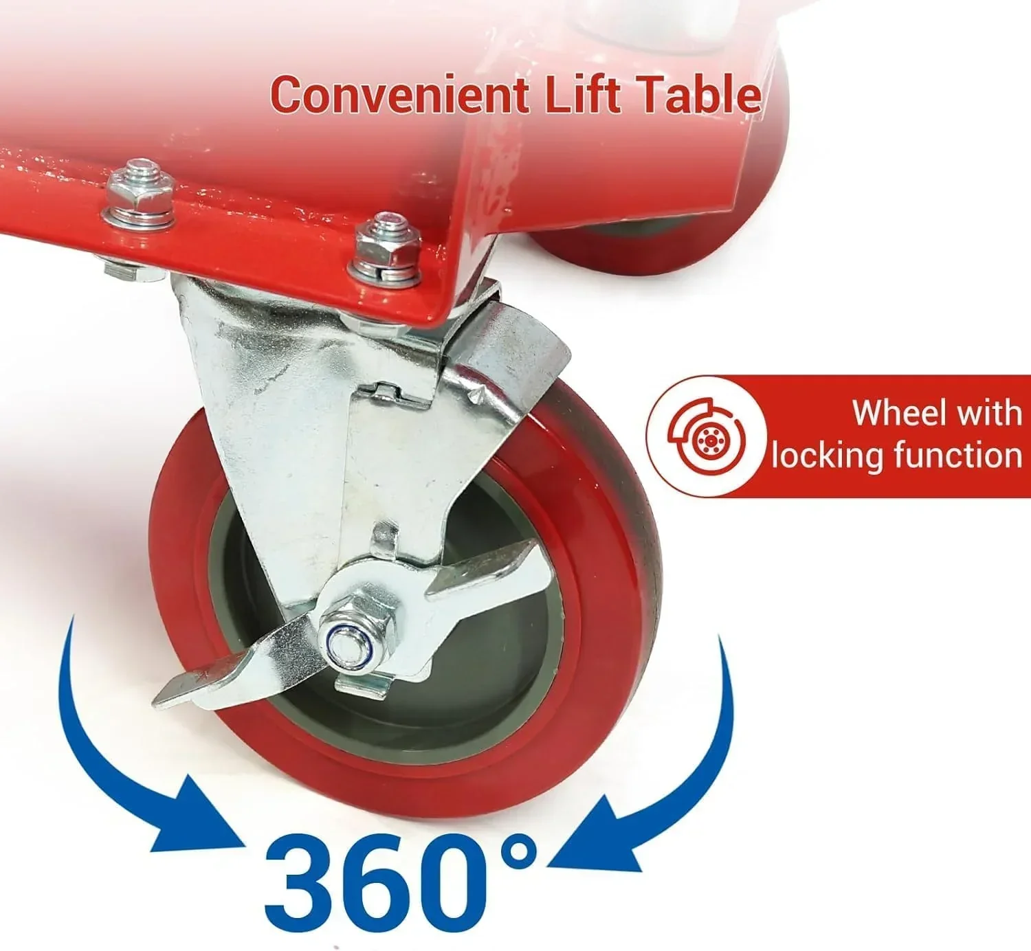 500LBS Hydraulic Lift Table Cart, 30" Lifting Height., Double Scissor Lift Table with 4 Wheels and Non-Slip Pad, Hydraulic Scissor Lift Table for Material Handling and Transportation - Image 14