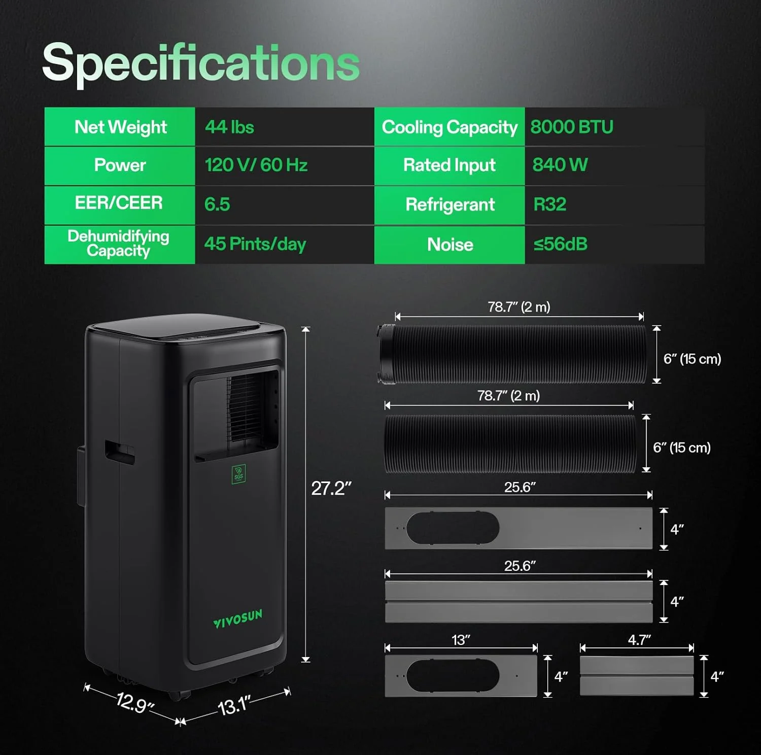 VIVOSUN Smart Air Conditioner 8000 BTU 4-in-1 - C08 - Image 7