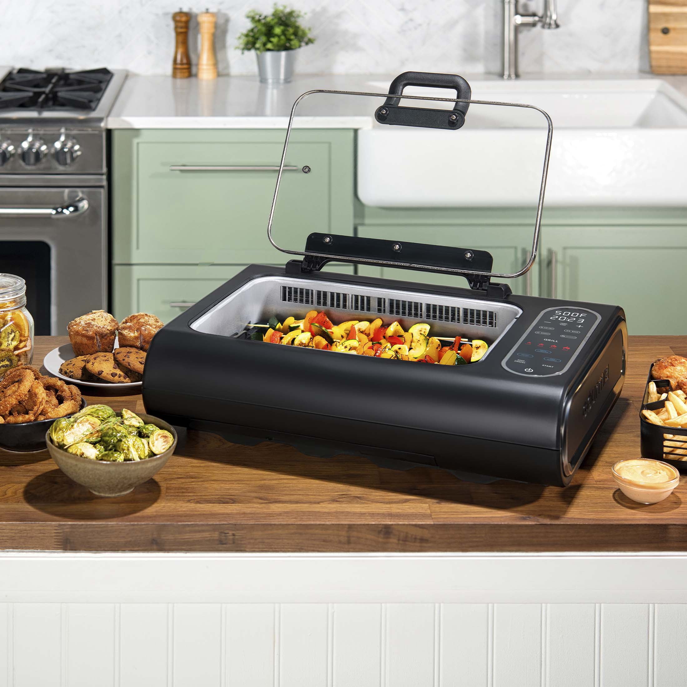 FoodStation Indoor Smokeless Grill with Guided Cooking. Black - Image 7