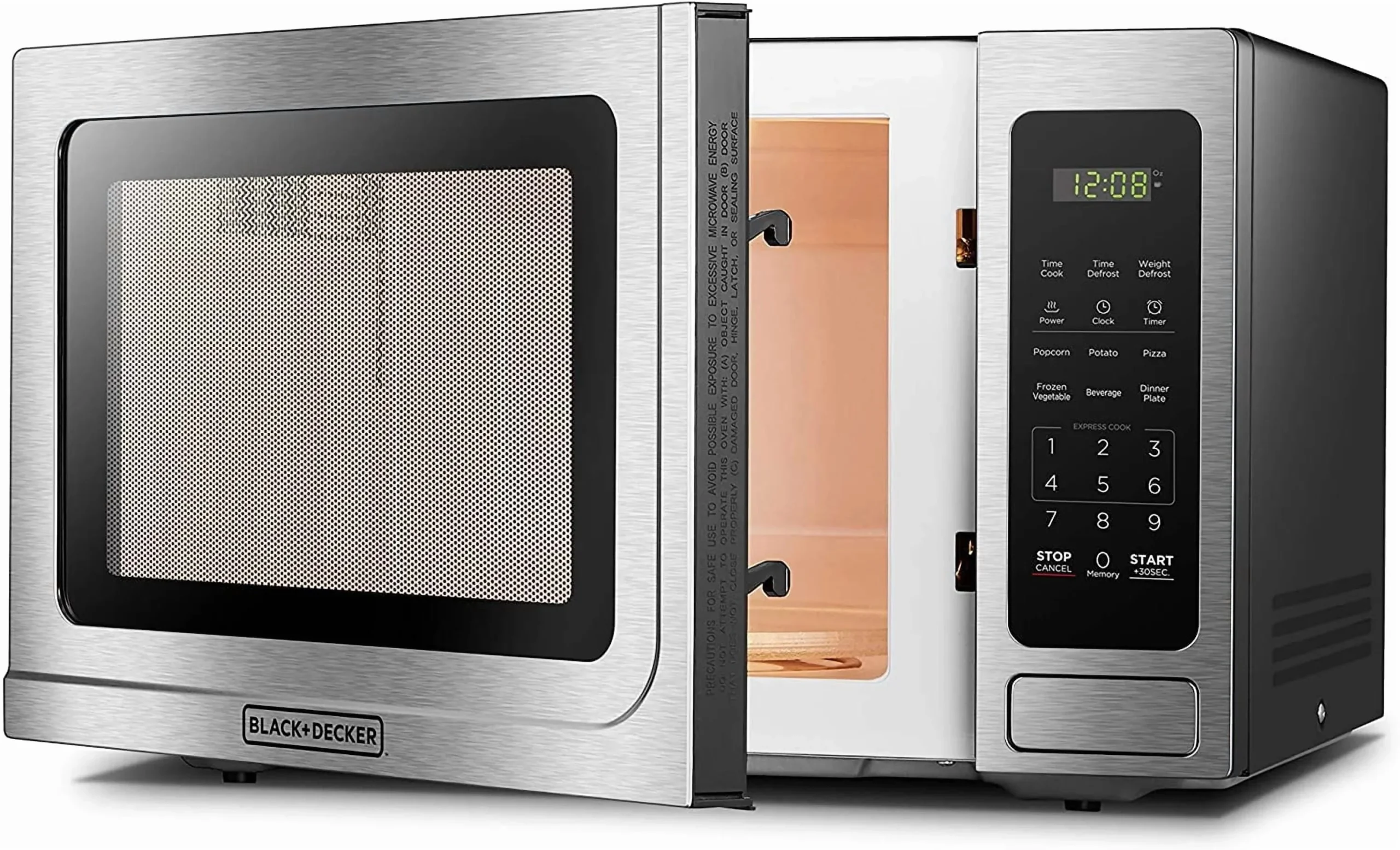 BLACK+DECKER 1.4 Cu Ft 1000 Watt Countertop Microwave Oven, Stainless Steel - Image 2