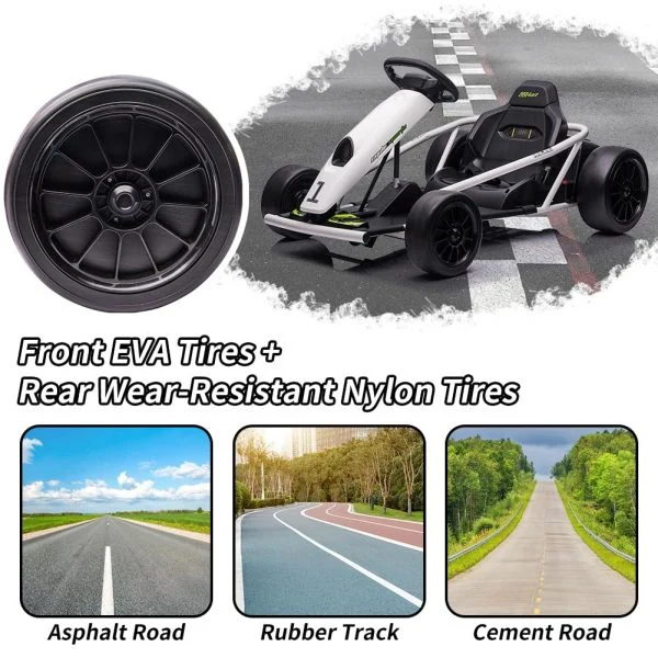 24V Electric Go-Kart for Kids Ages 8-12, Dual 300W Motors, 9Ah Battery - Image 4