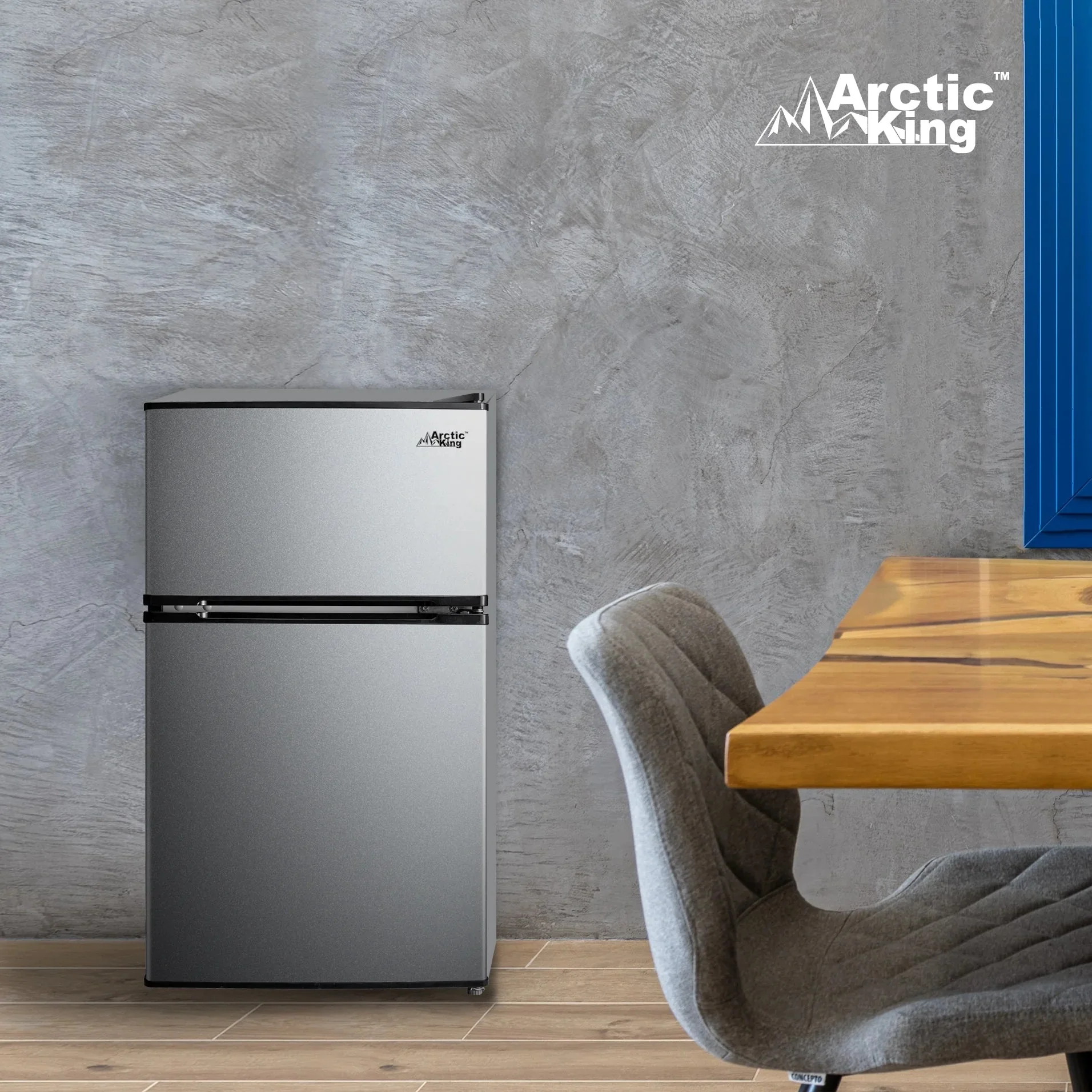 Arctic King Two-Door Mini Fridge With Freezer, 3.2 Cu ft, 18.5 in x 19.4 in x 33.3 in, Stainless Steel - E-Star - Image 20