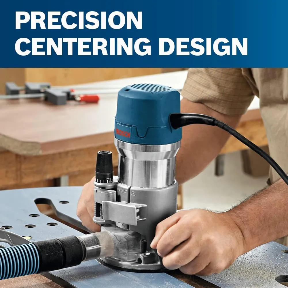 BOSCH 1617EVSPK Wood 12 Amp Router Tool Combo Kit - 2.25 Horsepower Plunge Router & Fixed Base with a Variable Speed - Image 19