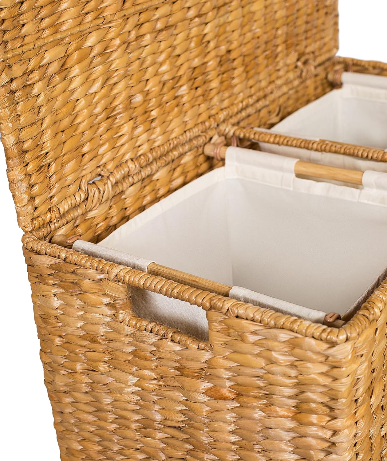 Sofia + Sam Oversized Divided Seagrass Hamper With 2 Canvas Liners, 28 x 14 x 27 Inches - 4602 - Image 7