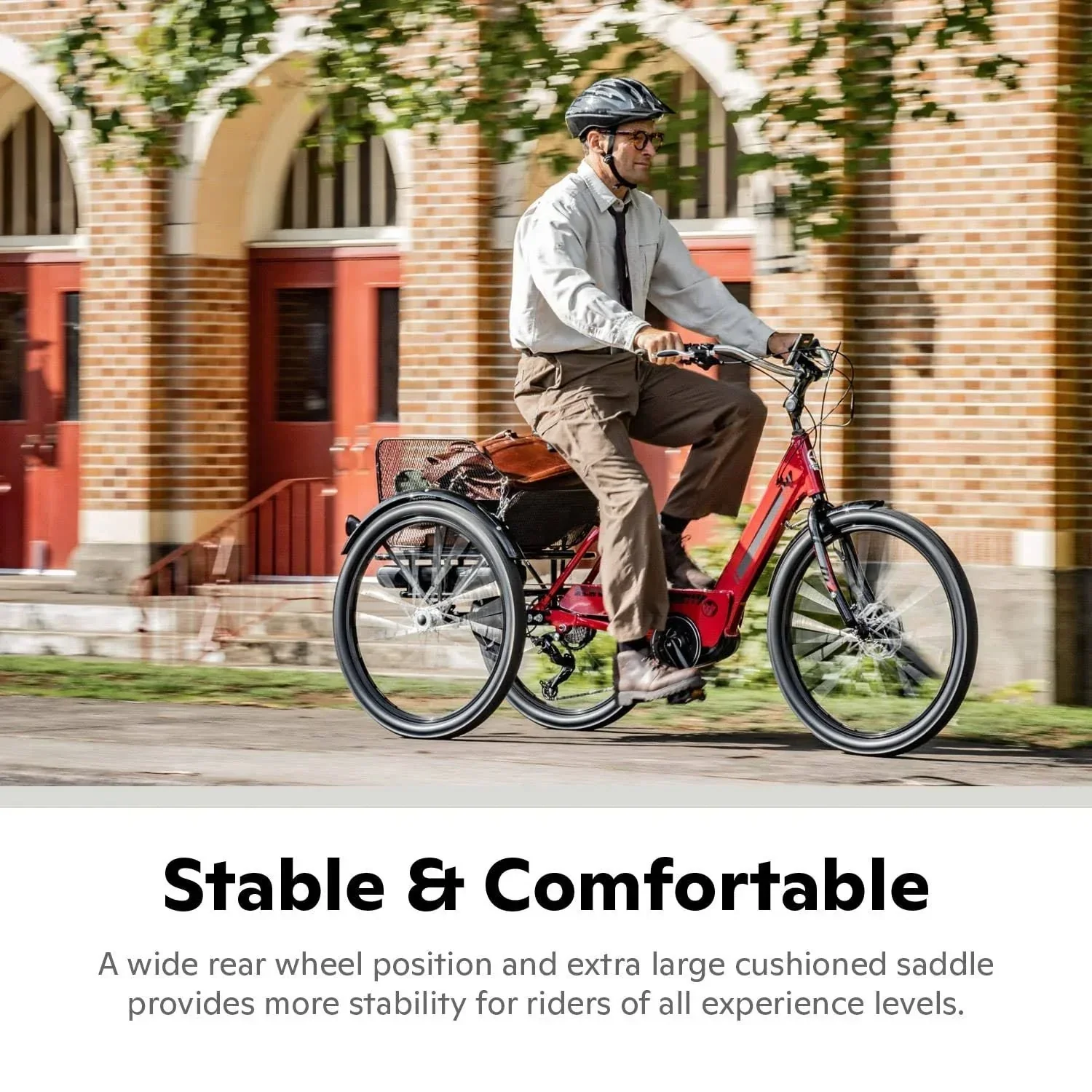 Schwinn Meridian Adult Tricycle Bike Mens and Womens Three Wheel Beach Cruiser 26-inch Wheels Low Step-Through Frame Wide Seat Rear Folding Basket Sin - Image 9