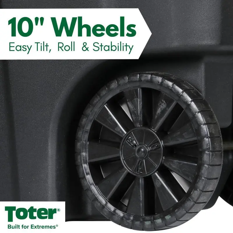 Toter 64 Gallon Black Outdoor Trash Can With Wheels And Lid - Image 4