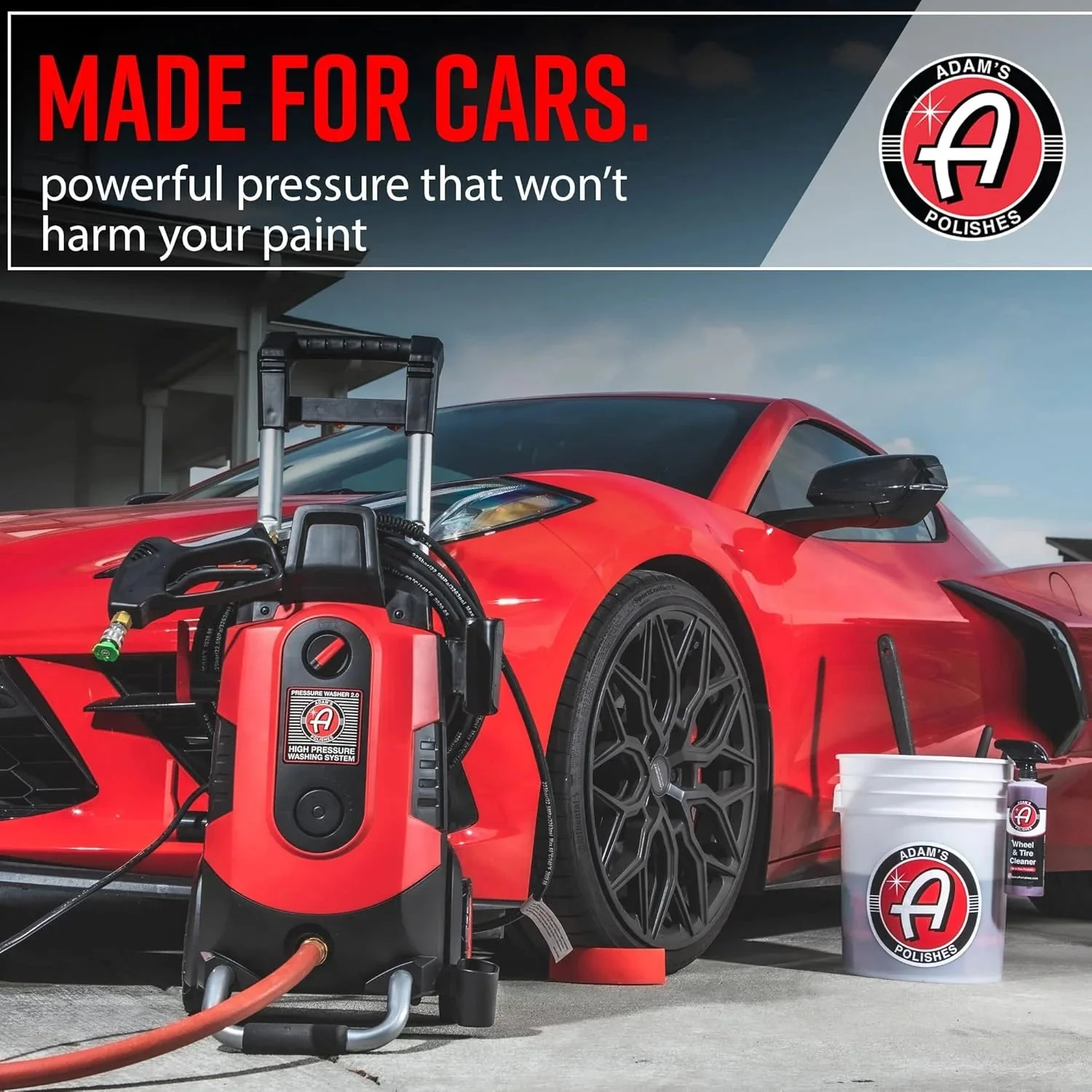 Electric Pressure Washer 2.0, Powerful 1.4 GPM 2000 PSI Car Pressure Washer Sprayer, Snub Nose & Tip Attachment, Use,Car Soap, Patio Boat RV Motorcycle Car Garage Deck Adam's Polishes - Image 5