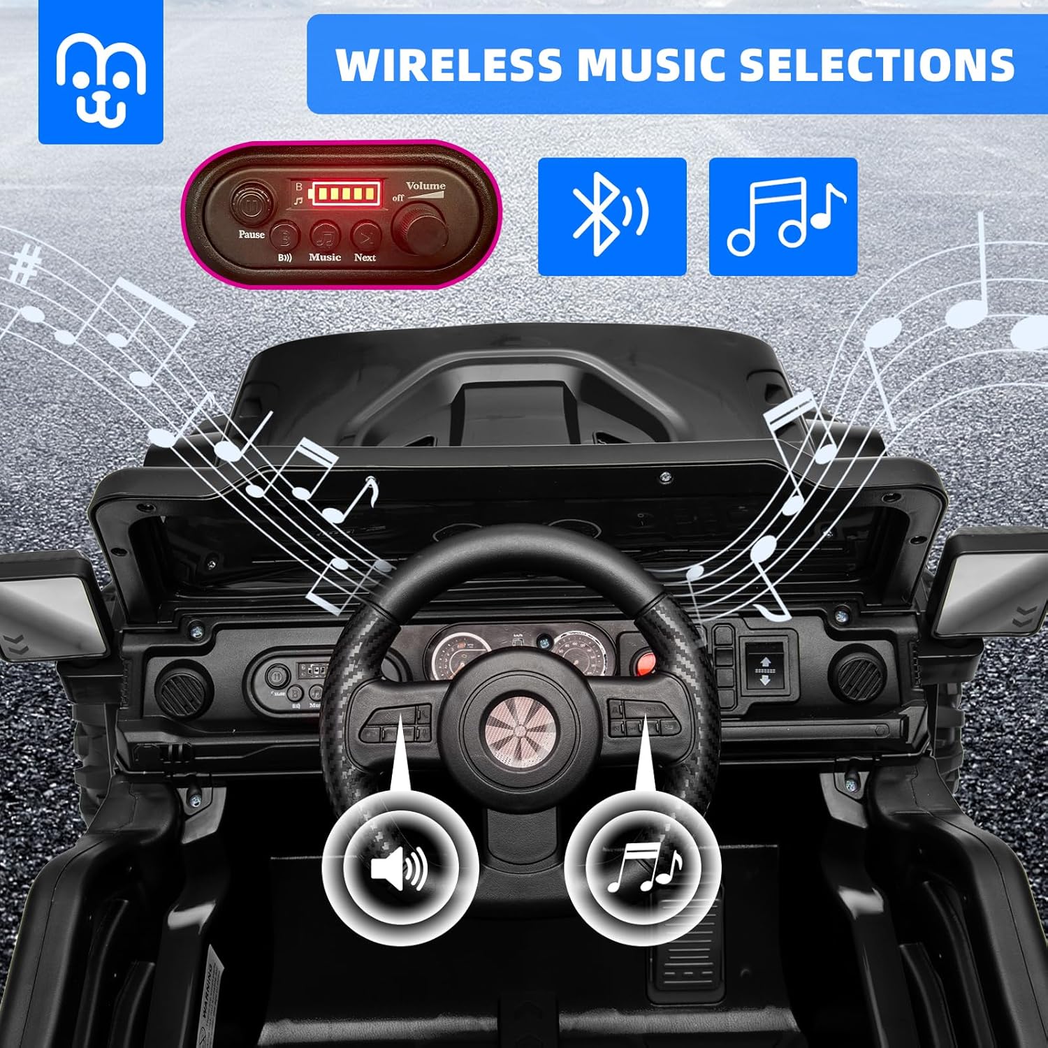 12V Kids Electric Ride on Truck Car Remote Control, Twin 35W Motors 3.5MPH Max Speed, Bluetooth USB Music Player, 4 Wheels Suspension LED Lights Safety Belt, Gift for Boy & Girl-Rosy - Image 13