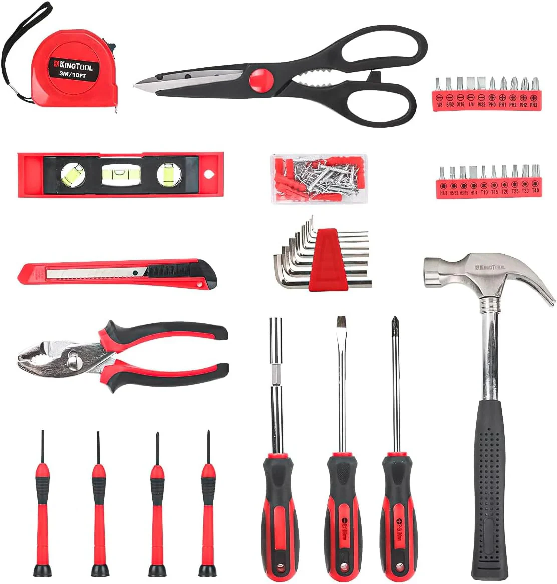 KINGTOOL Home Tool Set Kit - 286 PCS Home Auto Repair Tool Kit with Rolling Tool Box, Mechanic Tool Sets with 21V Max Cordless Power drill, Perfect for Homeowner, Diyer, Handyman - Image 10