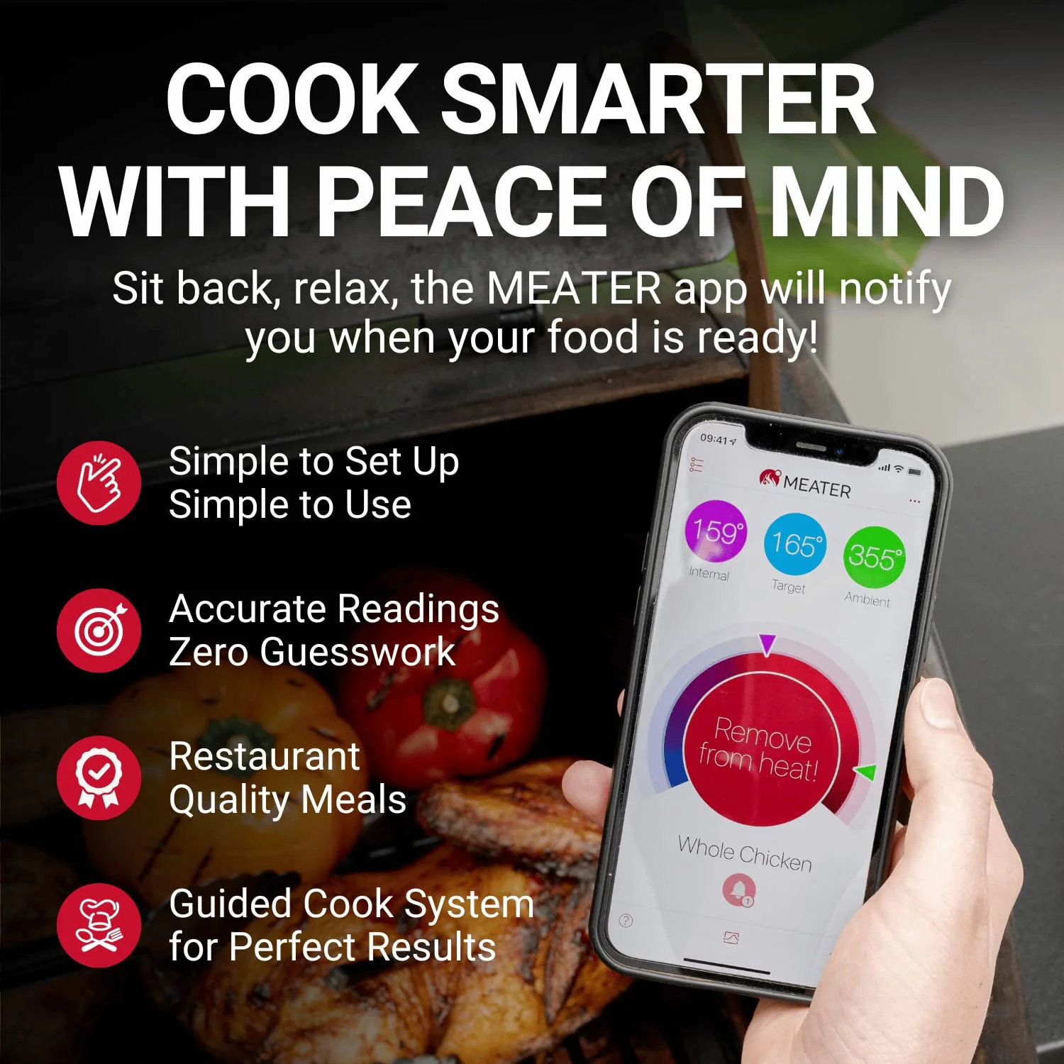 MEATER Plus | Smart Meat Thermometer with Bluetooth | 165ft Wireless Range | for The Oven, Grill, Kitchen, BBQ, Smoker, Rotisserie - Image 2