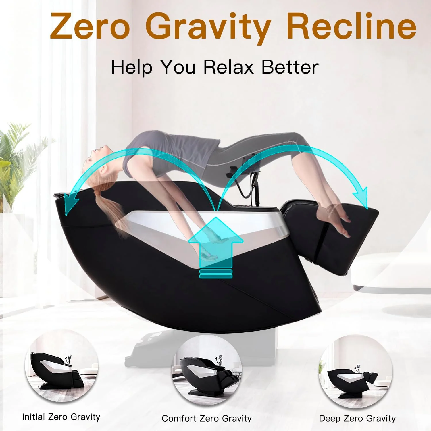 F&G Full Body Zero-Gravity SL Track Massage Chair With 5 Level Heating And Foot Rollers - Image 5