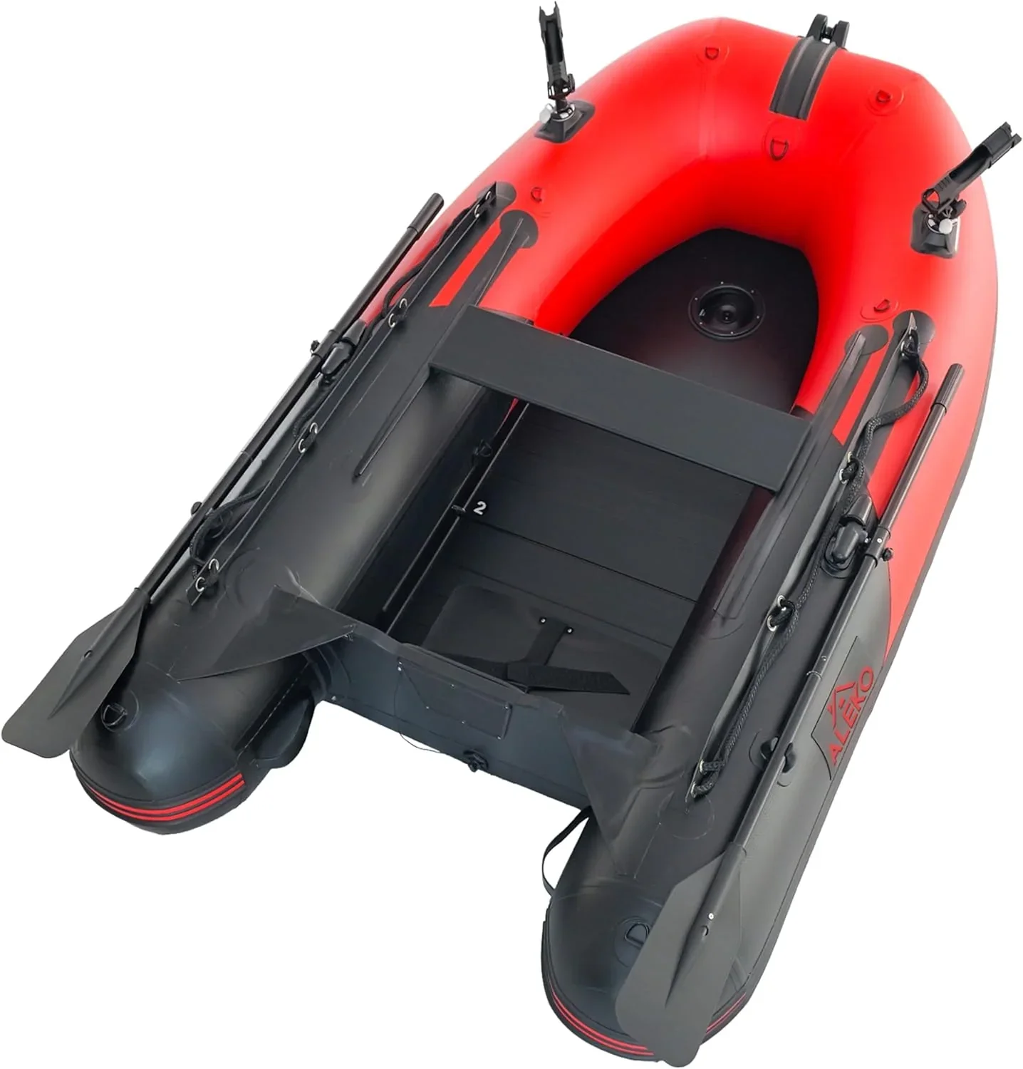 Inflatable Boat | Yacht Dinghy Tender Raft | Multi Person Fishing Boat | Aluminum Floor Oars | Fishing Rod Holders | Heavy-Duty PVC | 2024 Model | - Image 22